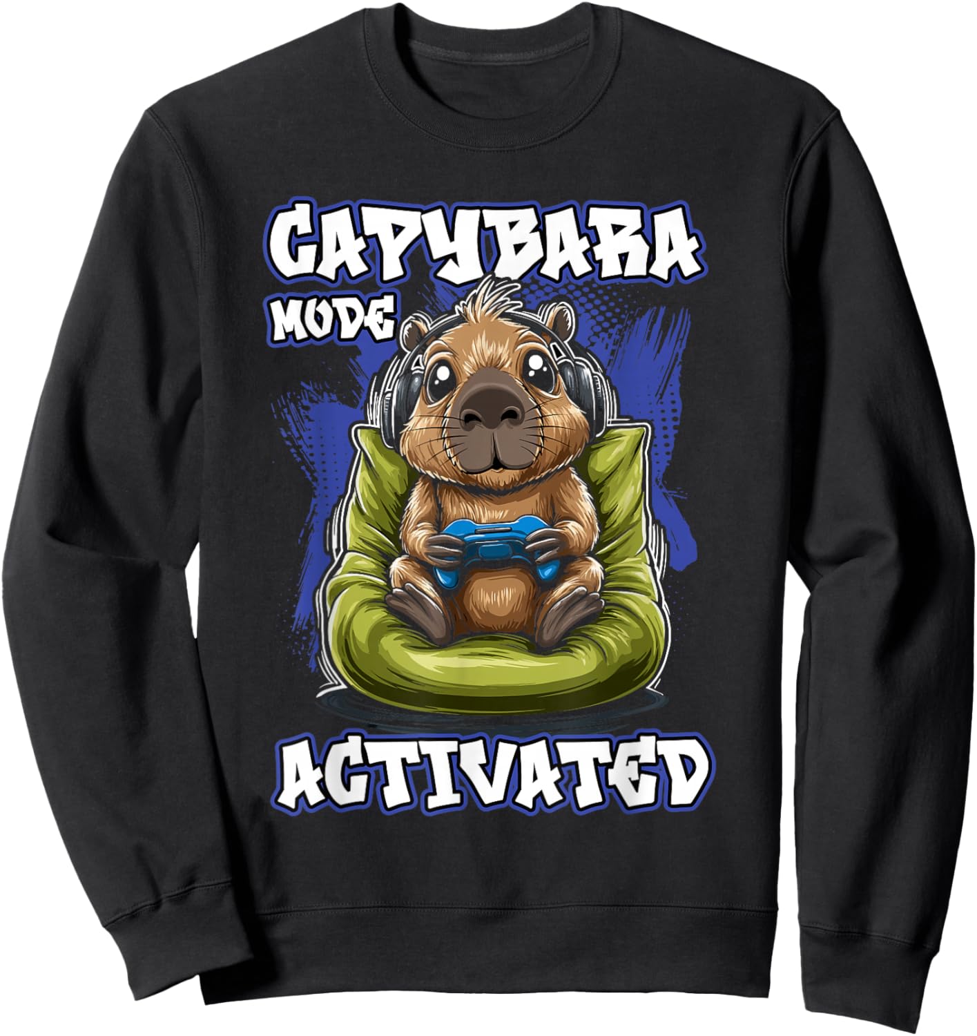 Funny Gaming Capybara | Gamer Sweatshirt - Sweatshirt | Black