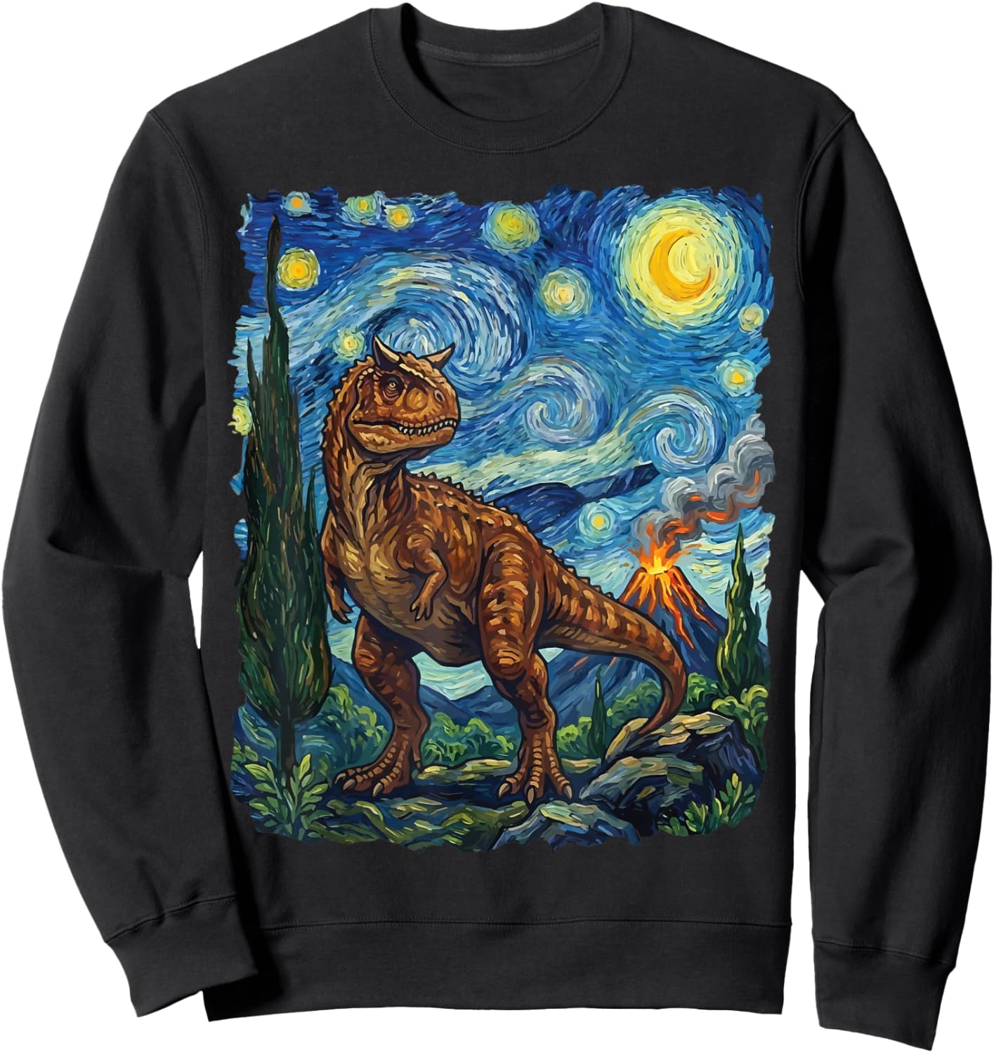 Carnotaurus Starry Night Sweatshirt - Sweatshirt | Black