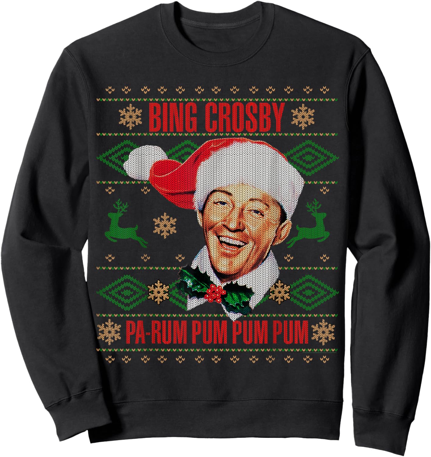 Official Bing Crosby Ugly Christmas Music Sweatshirt - Sweatshirt | Black