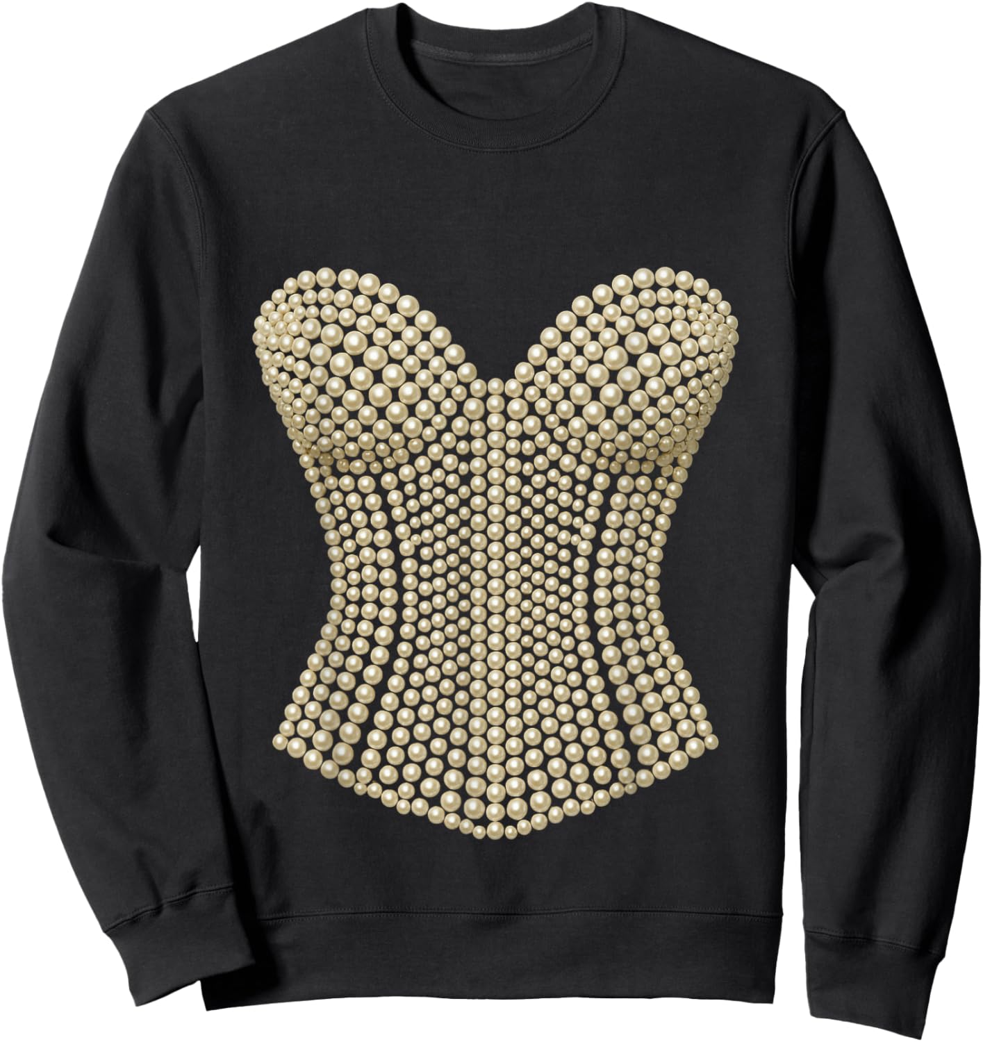 Halloween Pearl Corset Design Costume Show Girls Sweatshirt - Sweatshirt | Black
