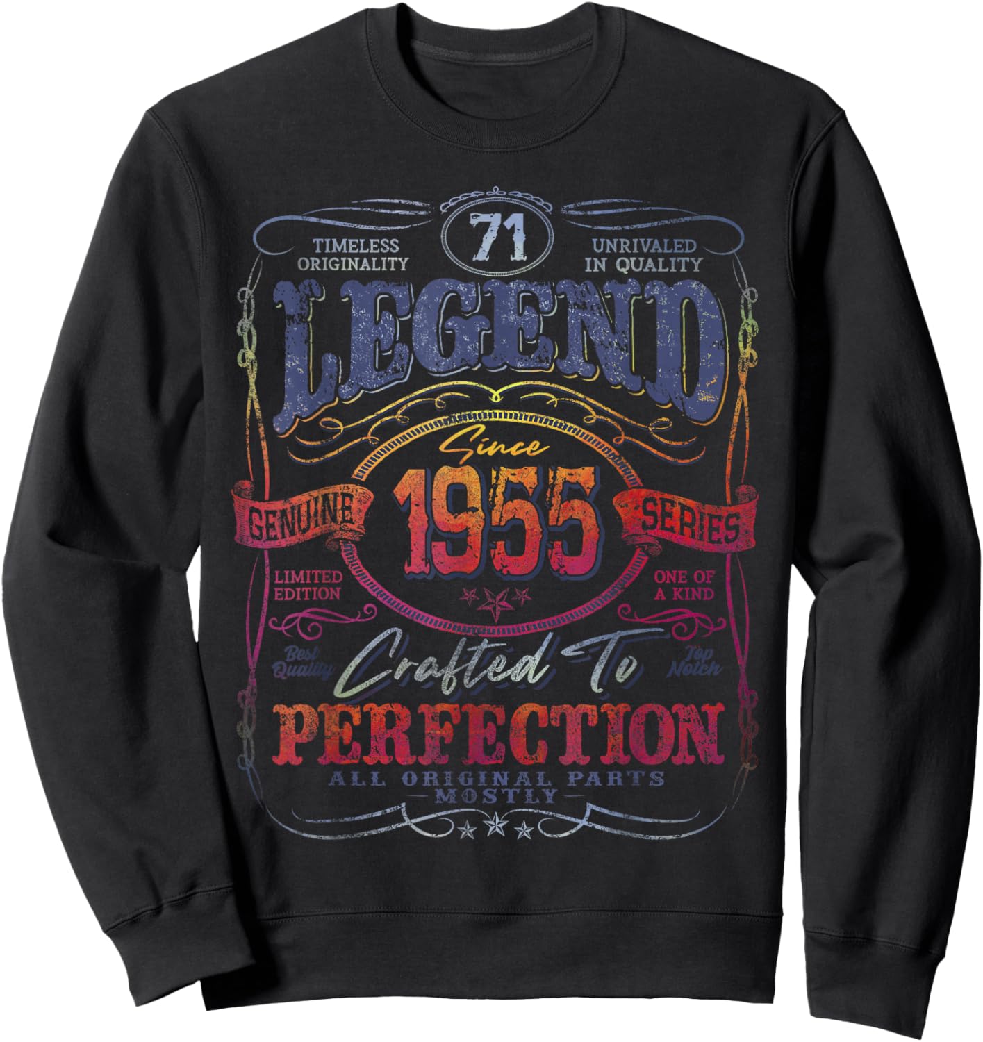 Vintage 1955 Limited Edition Shirt 71 Year Old 71st Birthday Sweatshirt - Sweatshirt | Black