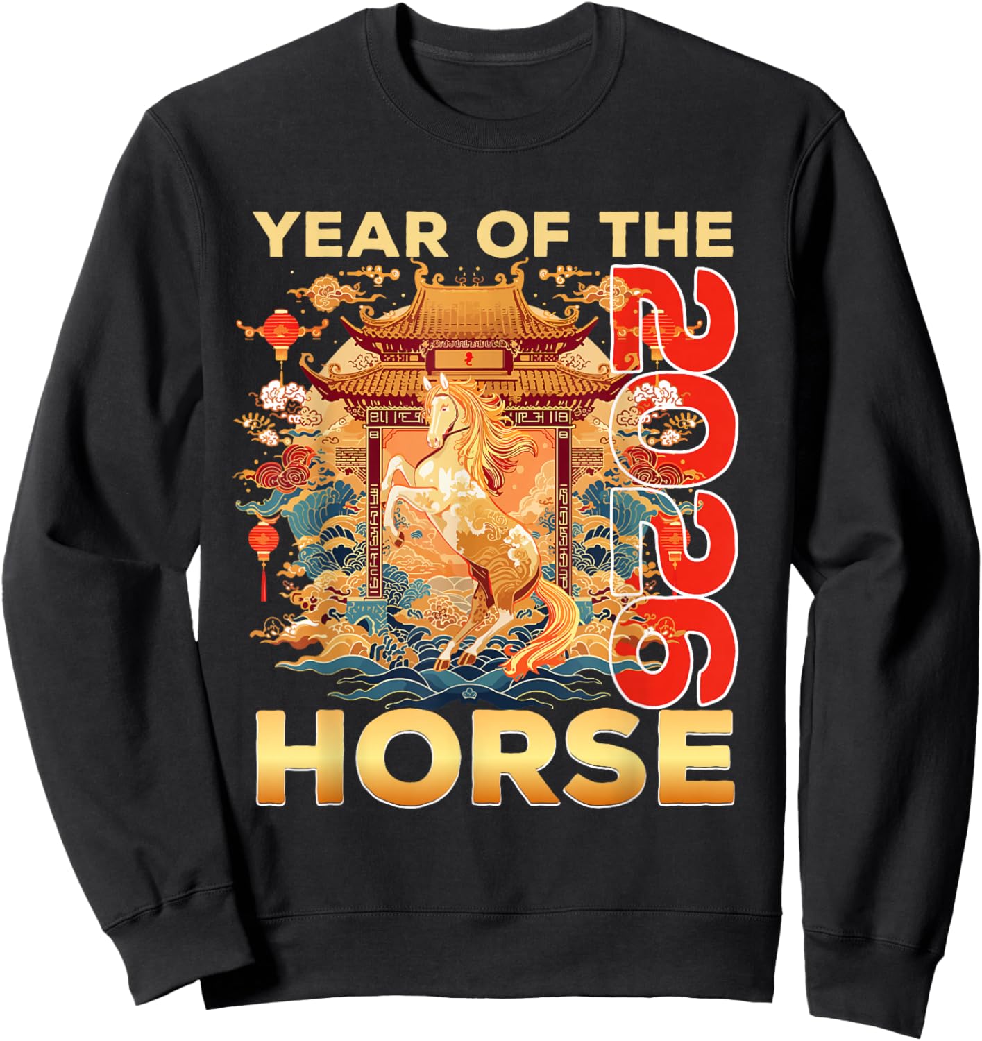 Year of The Horse 2026, Chinese New Year 2026 Sweatshirt - Sweatshirt | Black