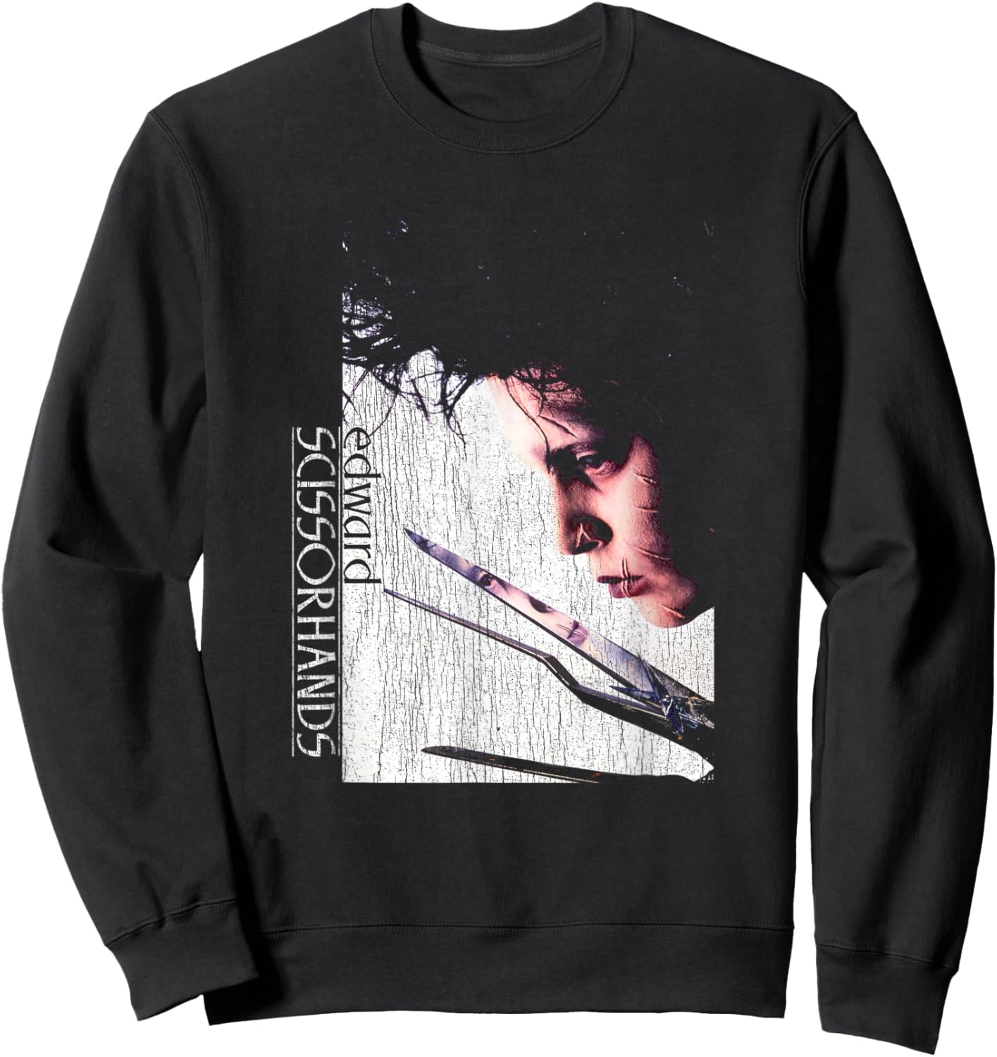 Edward Scissorhands Dramatic Face Vintage Sweatshirt - Sweatshirt | Black