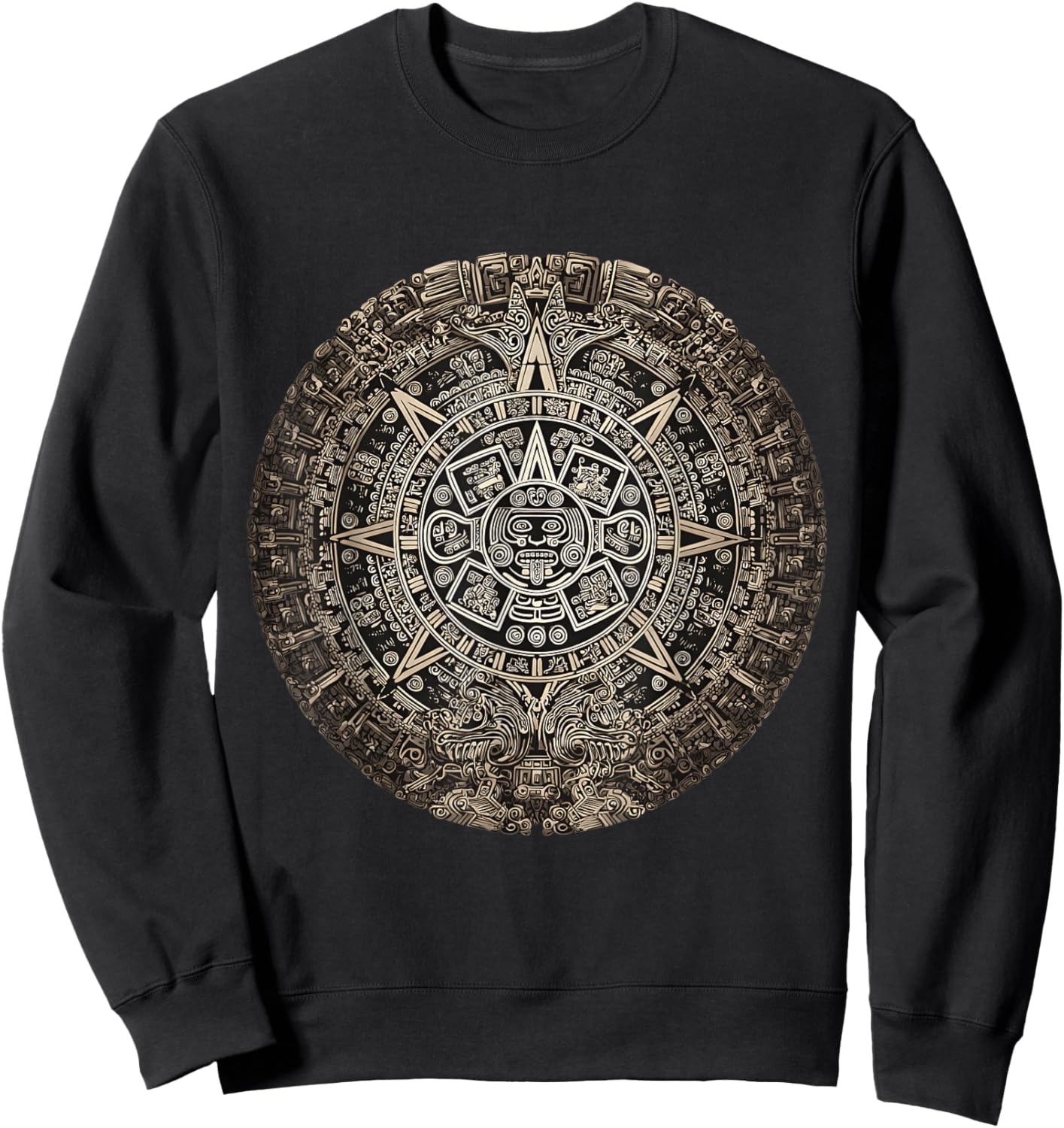 Ancient Mayan Calendar Maya Aztec Mexican Sun Stone Azteca Sweatshirt - Sweatshirt | Black
