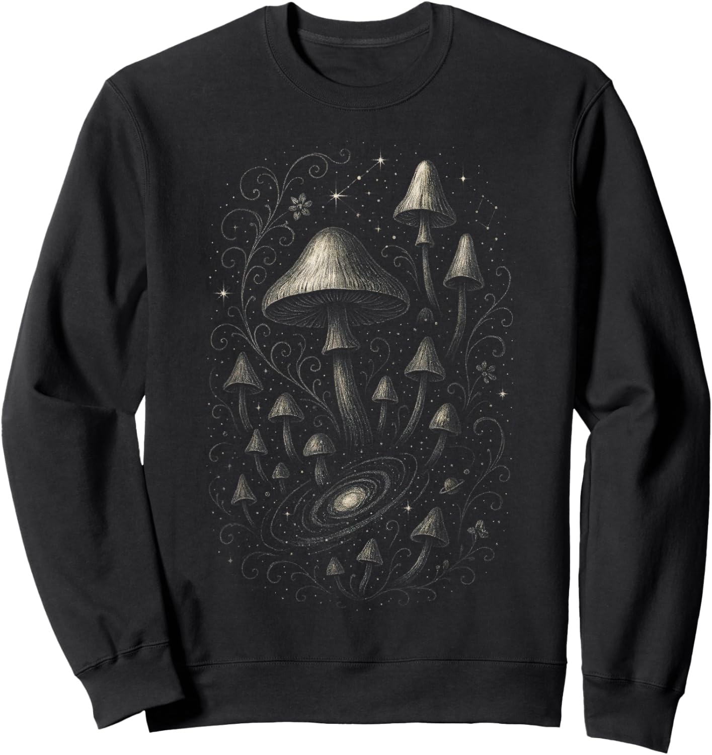 Mushroom Magic - Nature Aesthetic Sweatshirt - Sweatshirt | Black