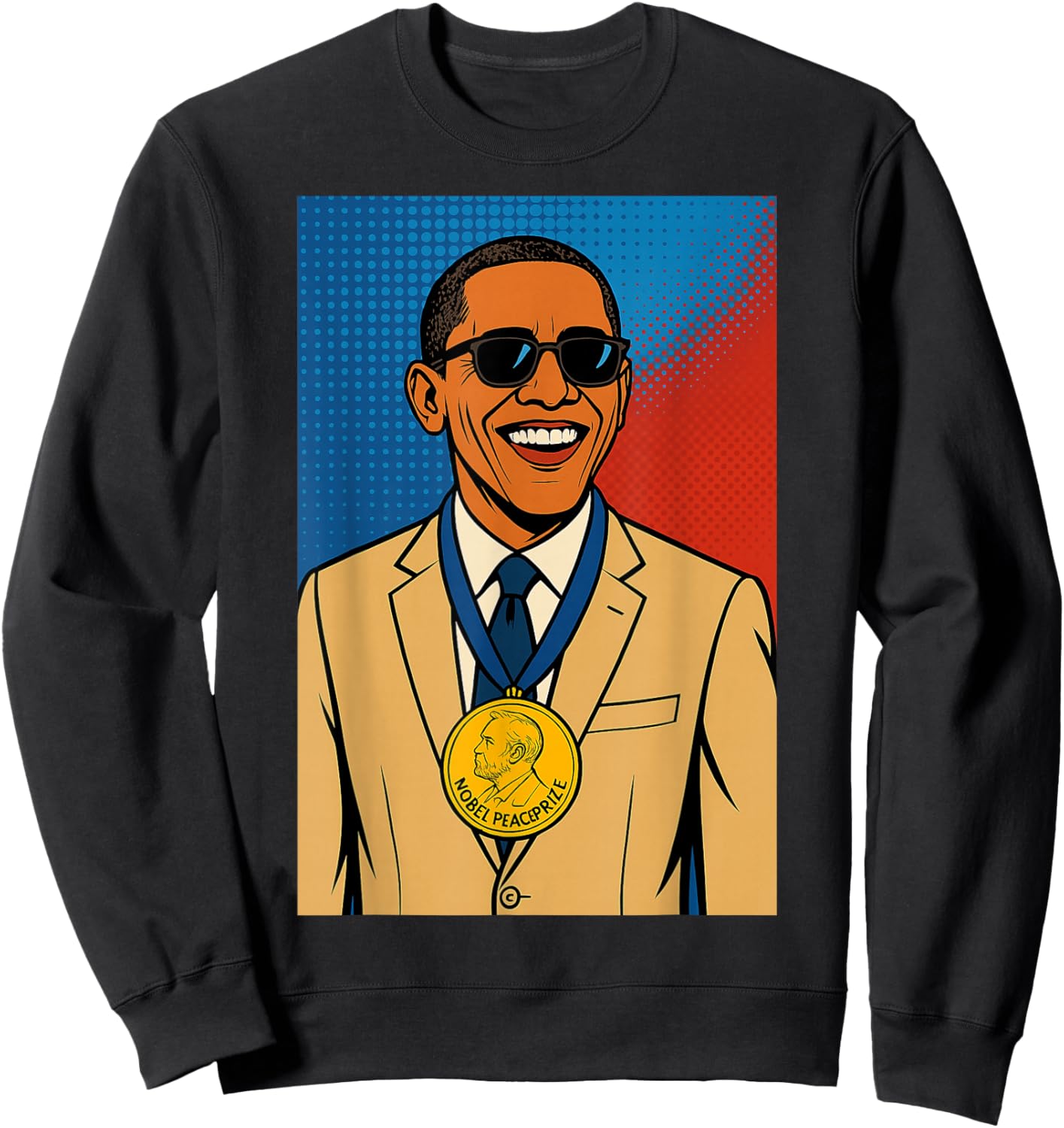 Obama Tan Suit Nobel Prize Sweatshirt - Sweatshirt | Black