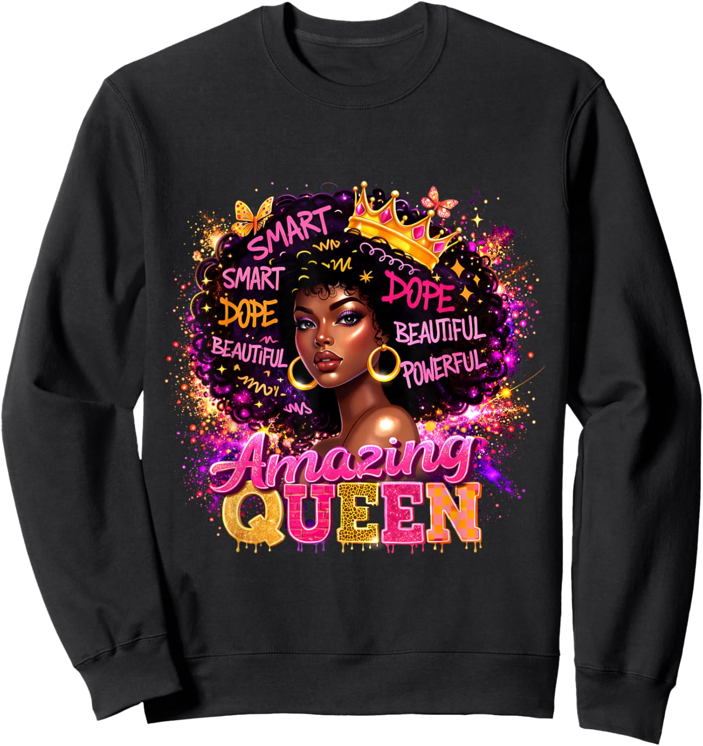 Afro Girl Black Women African Melanin Dope Queen Sweatshirt - Sweatshirt | Black