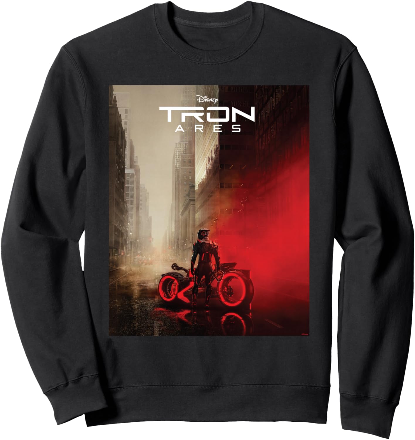 Disney TRON: Ares Lightcycle City Official Movie Poster Art Sweatshirt - Sweatshirt | Black