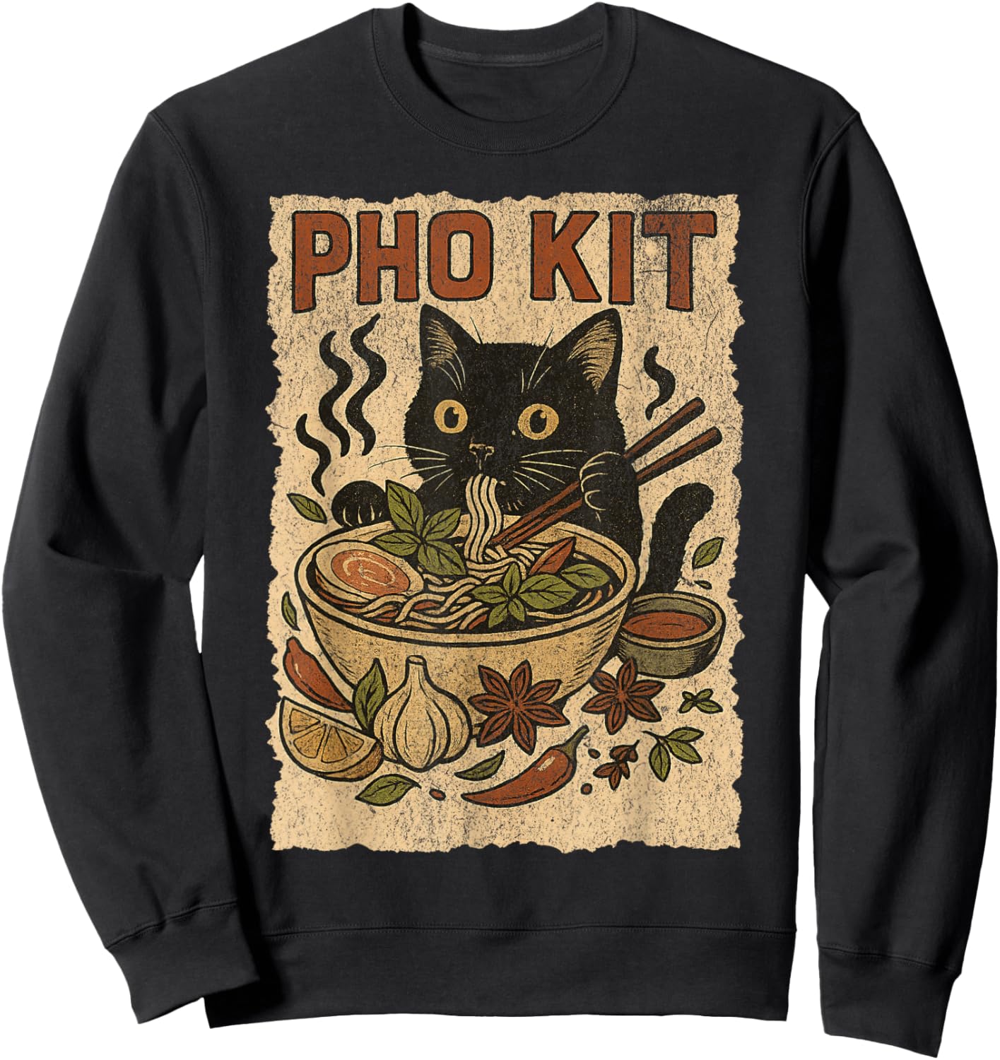 Pho Kit Funny Ramen Noodle Soup Sweatshirt - Sweatshirt | Black