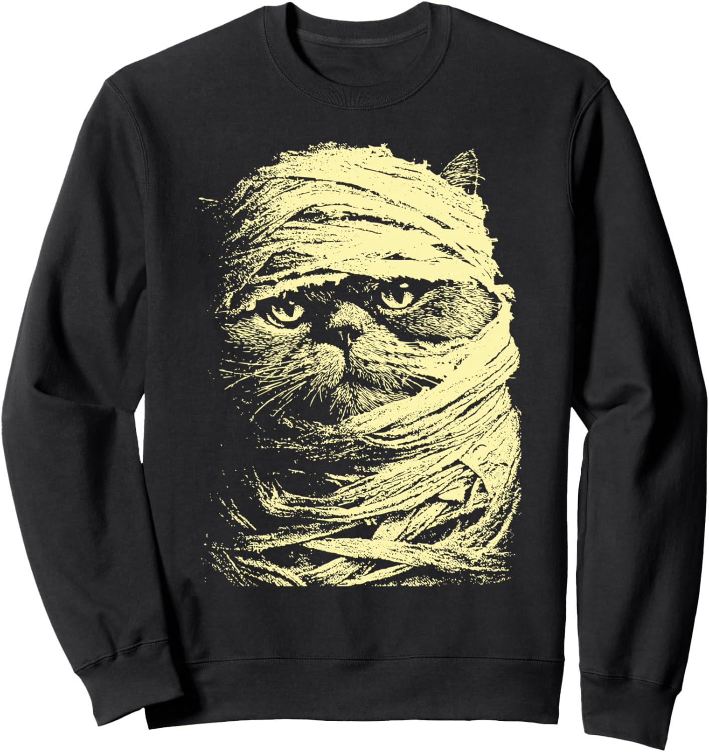 Creepy Cute Persian Cat Spooky Halloween Scary Feline Mummy Sweatshirt - Sweatshirt | Black
