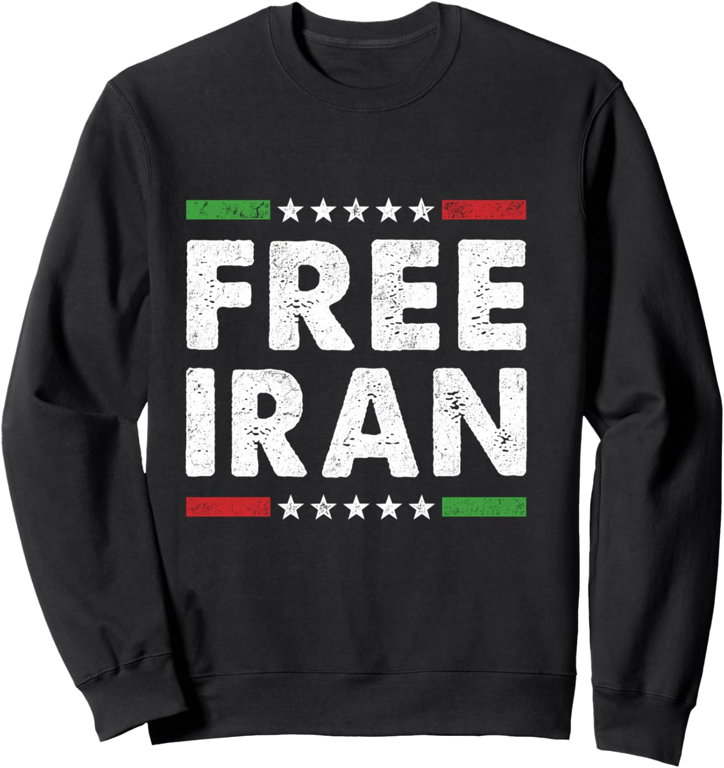 Free Iran Symbol Flag Heartbeat Freedom Love Men Women Sweatshirt - Sweatshirt | Black