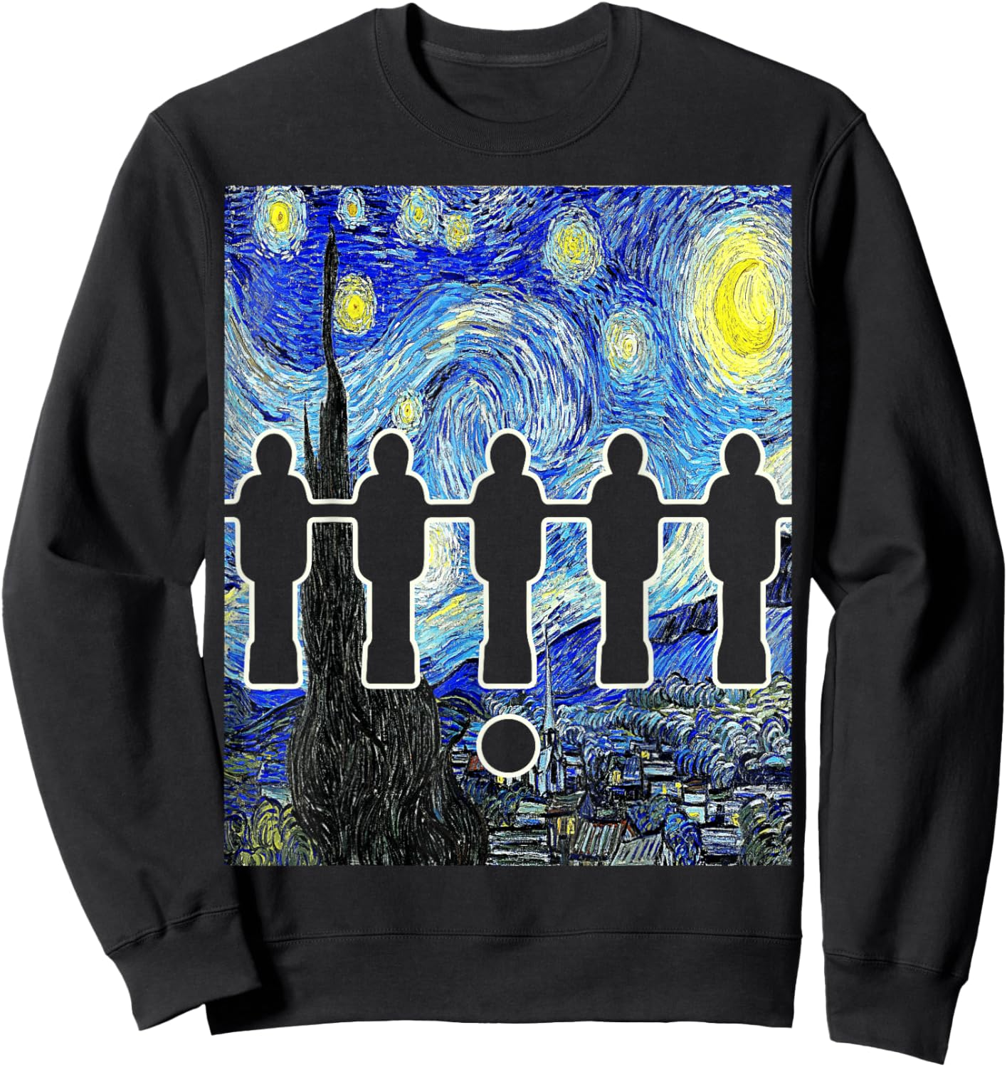 Foosball Starry Night Table Soccer Van Gogh Funny Sweatshirt - Sweatshirt | Black