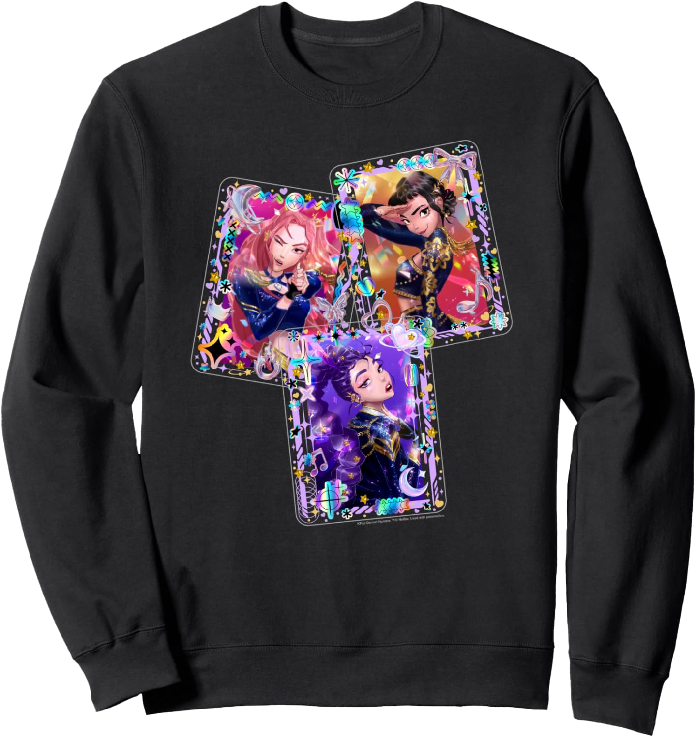 KPop Demon Hunters Halloween Huntrix Deco Photocards Sweatshirt - Sweatshirt | Black