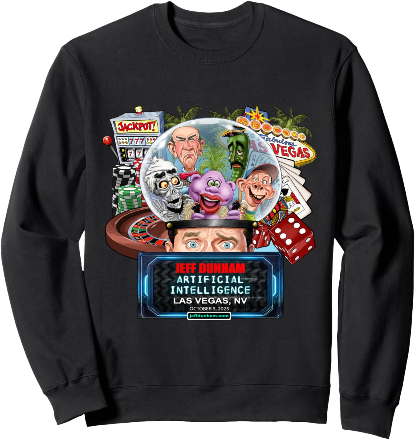 Jeff Dunham Las Vegas, NV (2025) Sweatshirt - Sweatshirt | Black