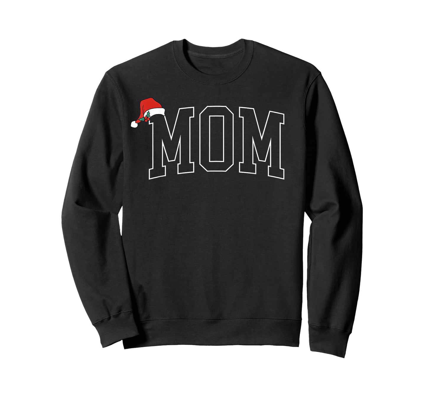 Mom Merry Christmas Santa Hat Xmas Holiday Family Matching T-Shirt