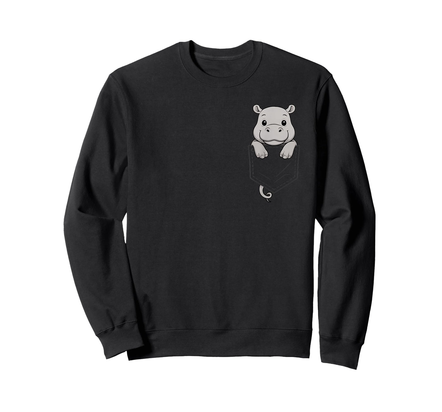 Funny Hippo Peeking in Pocket Hippopotamus Animal Lover T-Shirt