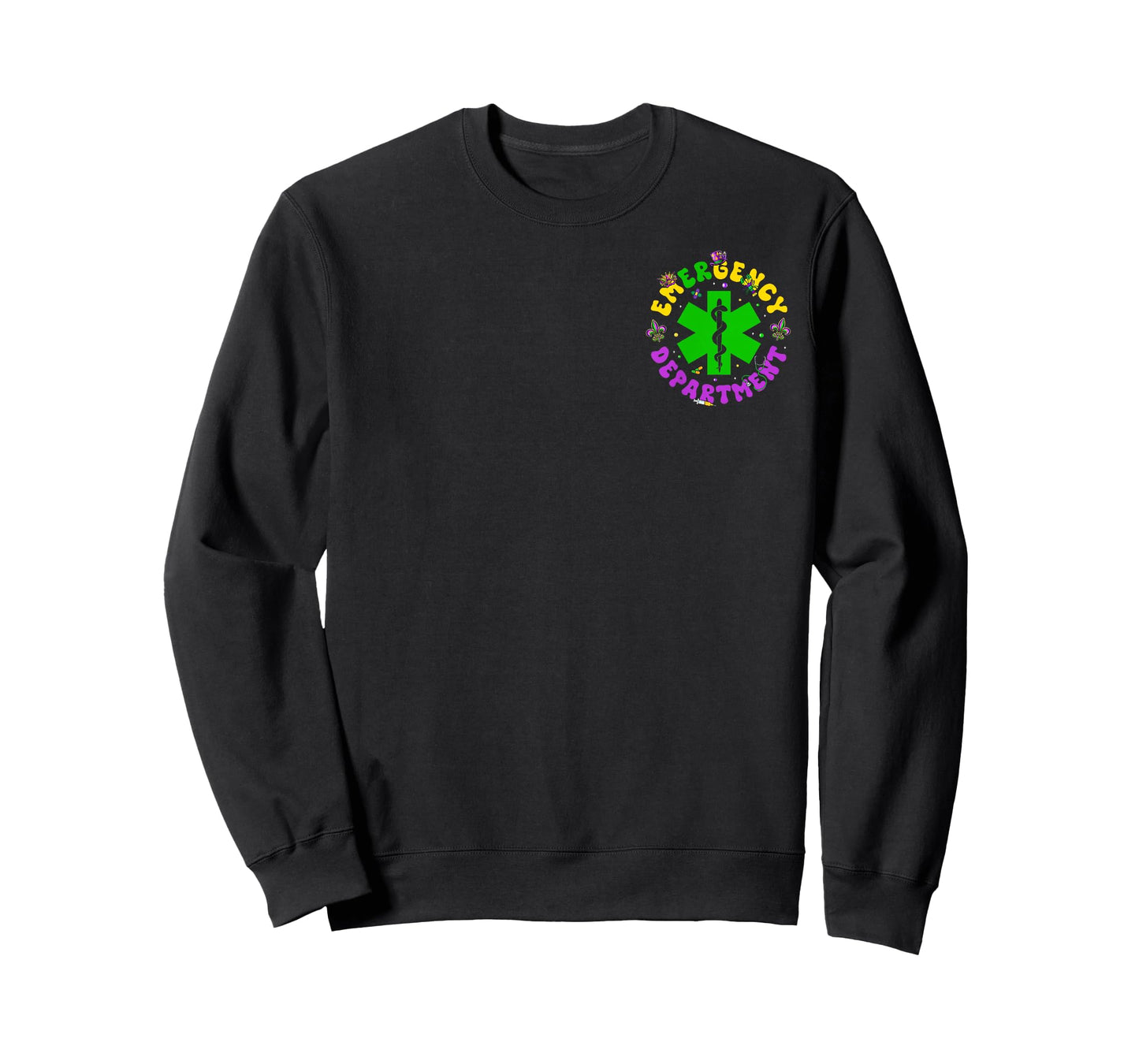 Emergency Department Emergency Room 2 Side Nurse Mardi Gras T-Shirt