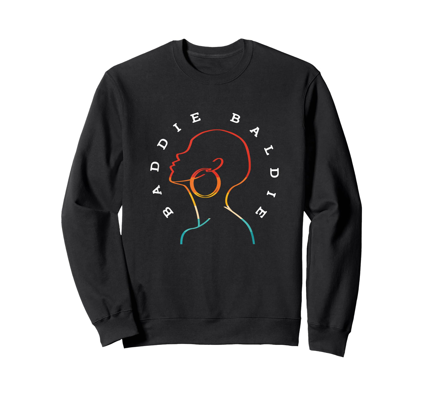 Retro Black Bald Woman Baddie Baldie Afro Woman T-Shirt
