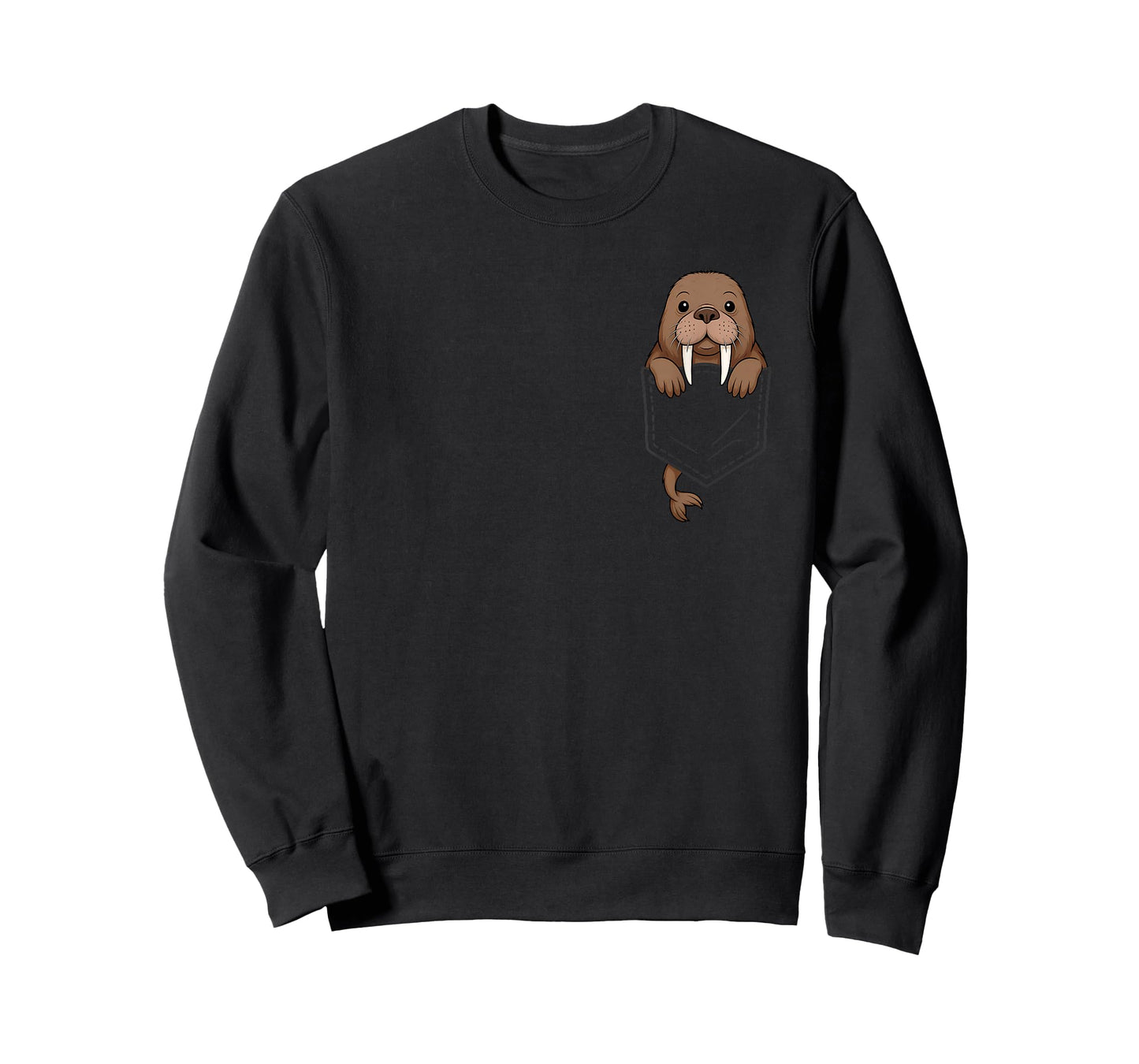 Funny Walrus Peeking in Pocket Animal Lover Men Women Kids T-Shirt