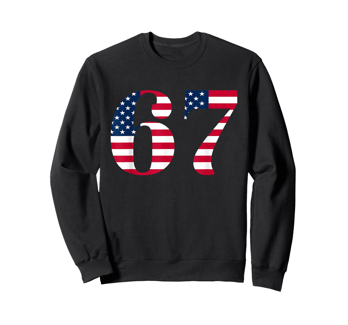 Six Seven 67 Meme Funny US American Flag Halloween Design T-Shirt