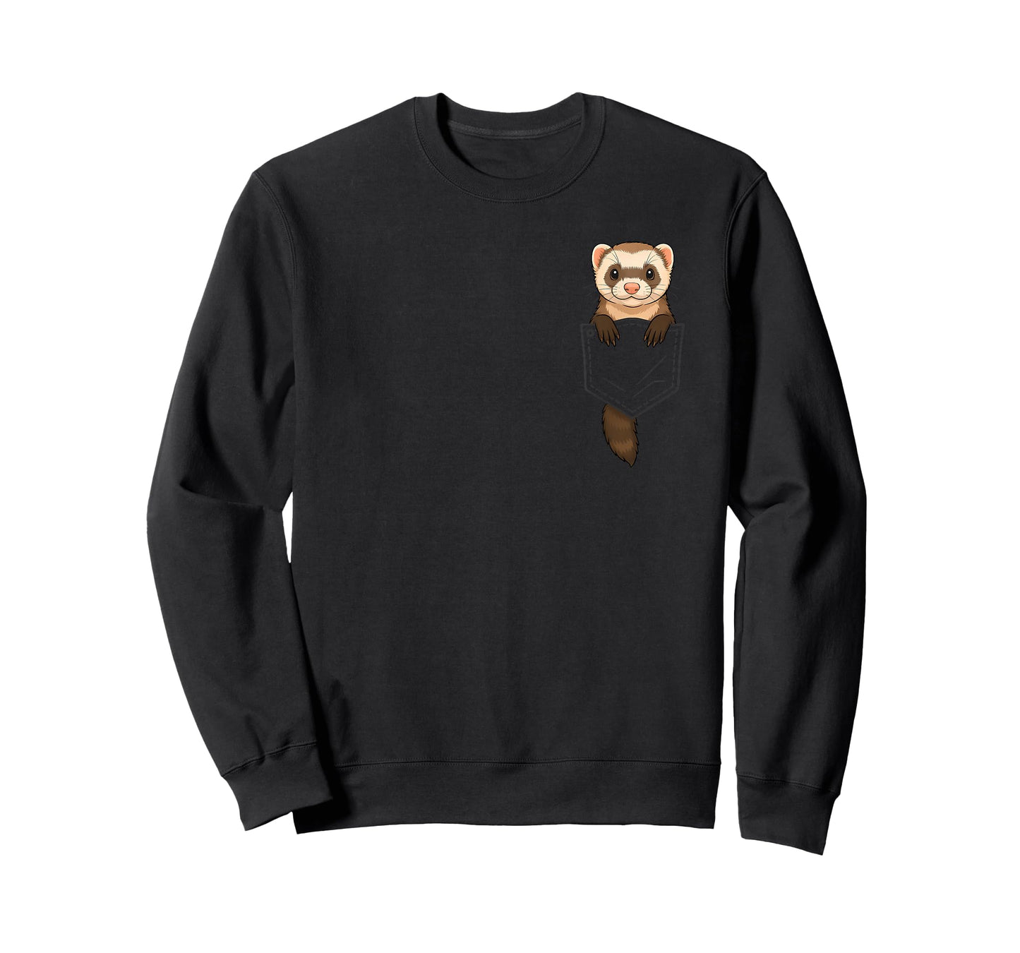 Funny Ferret Peeking in Pocket Animal Lover Men Women Kids T-Shirt