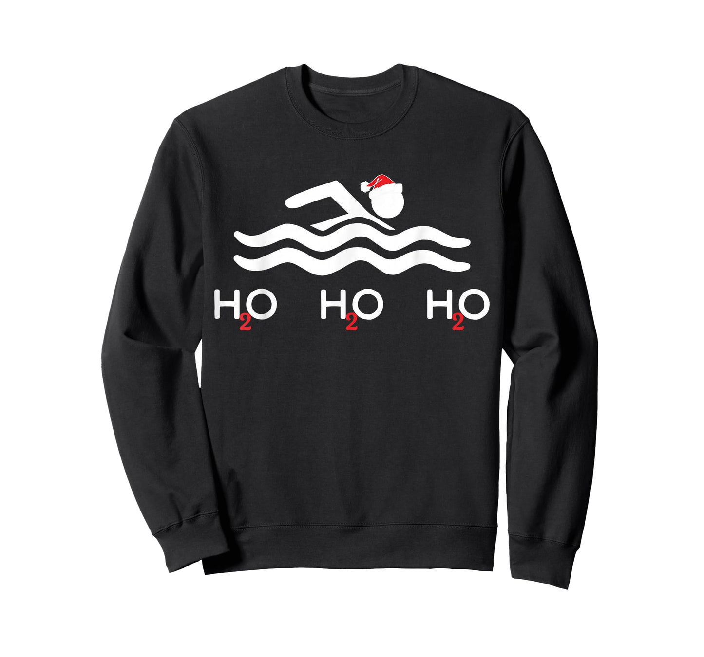 H2o H2o H2o Santa Hat Swimmer Swim Christmas Swimming Sport T-Shirt