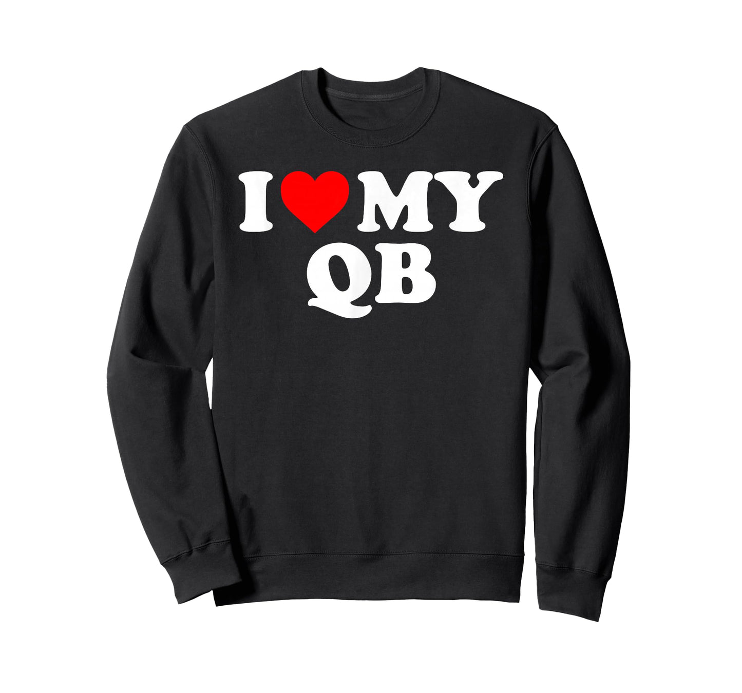 I Love My QB - Red Heart T-Shirt