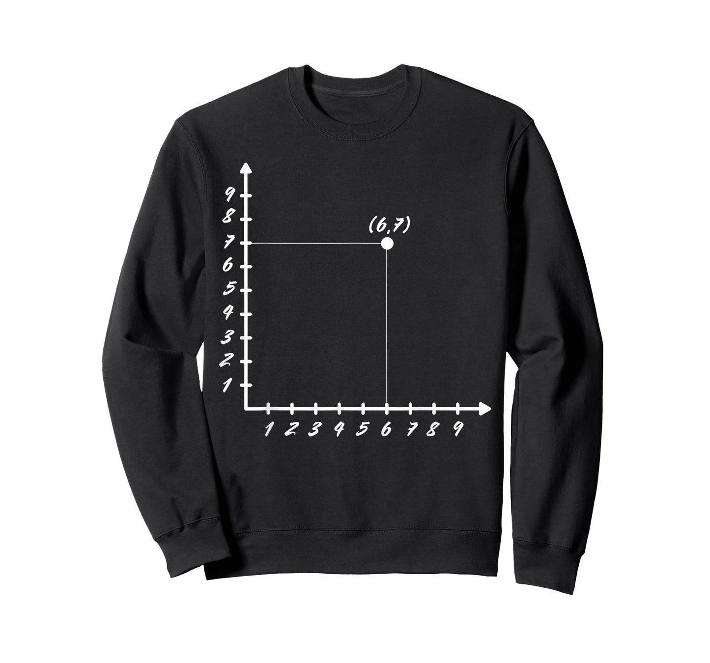 Six Seven 6 7 Coordinate Grid Plot Graph Plane Meme Design T-Shirt