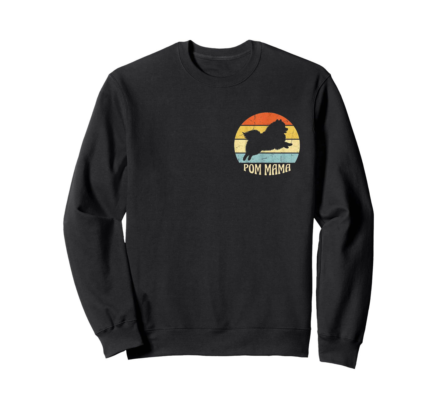 Pom Mama Retro Pomeranian Dog Vintage Sunset Art T-Shirt