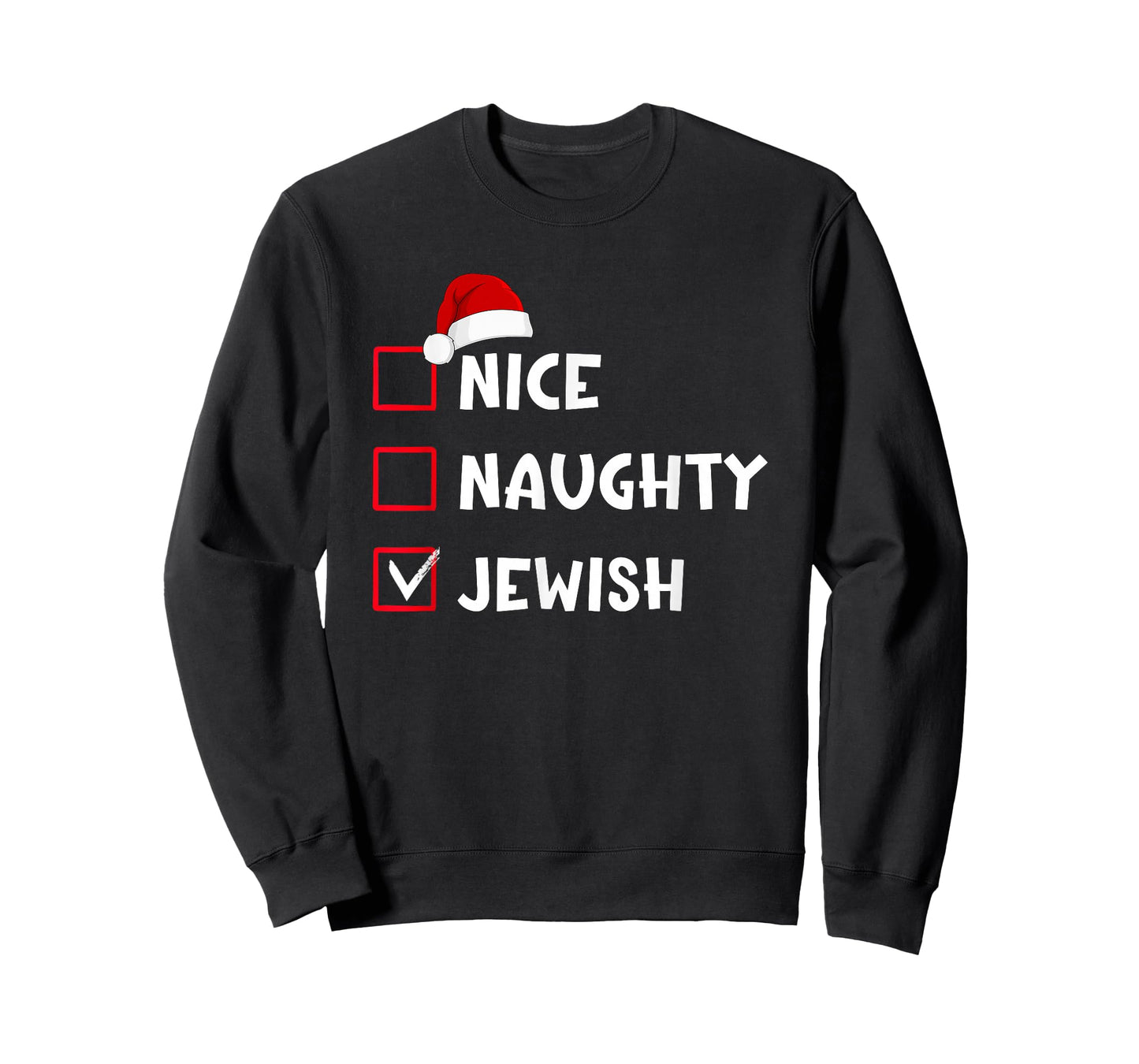 Nice Naughty Jewish Funny Christmas List Hanukkah Hannukah T-Shirt