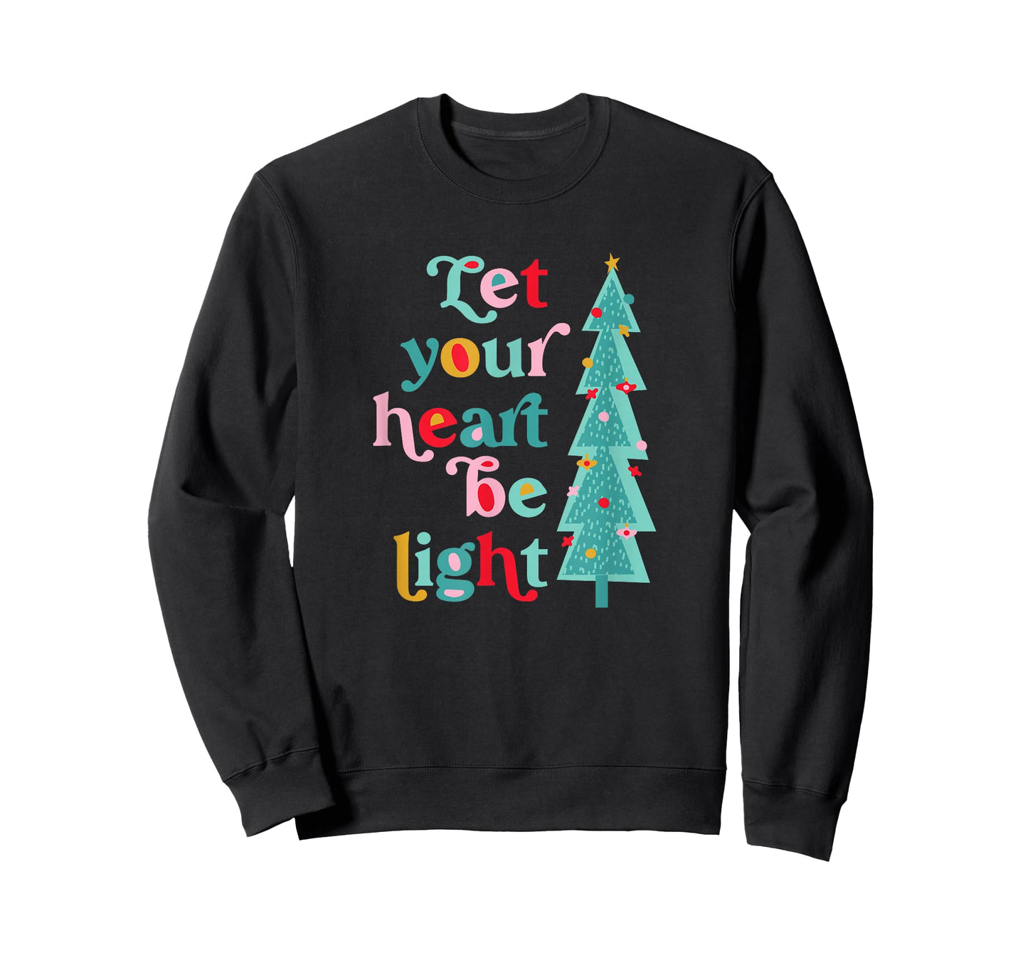 Let Your Heart Be Light Christmas, Retro Pastel Holiday T-Shirt