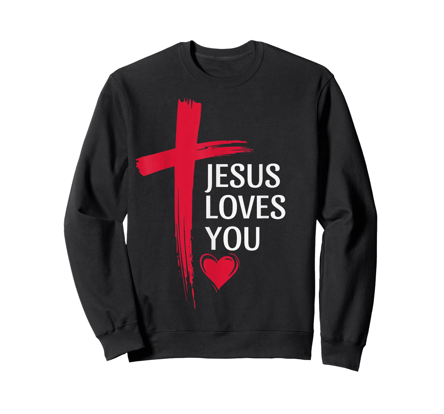 Jesus Loves You Christian Love Cross Heart Design Women Men T-Shirt