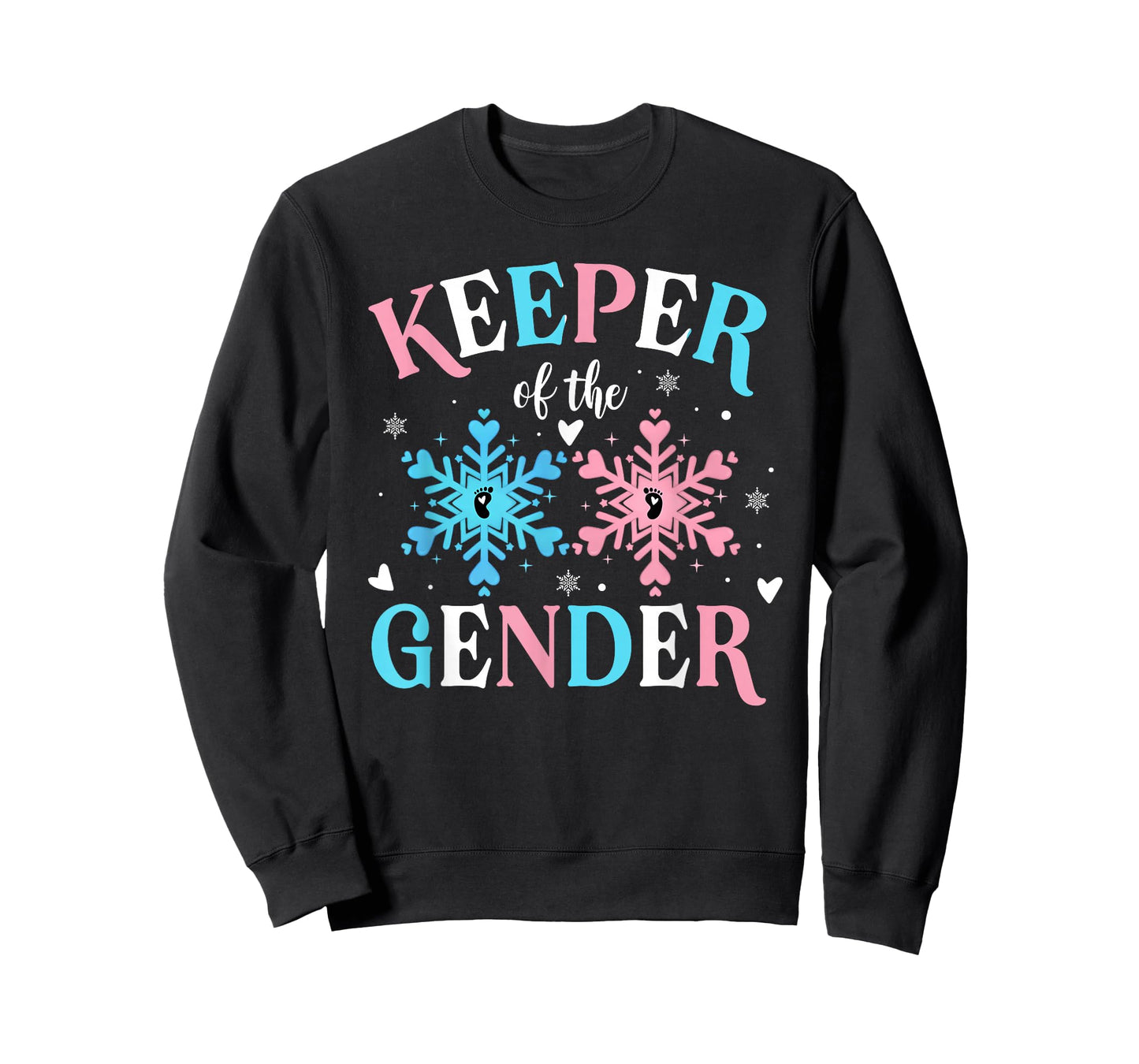 Keeper of The Gender Reveal Baby Snowflake Pink Or Blue T-Shirt