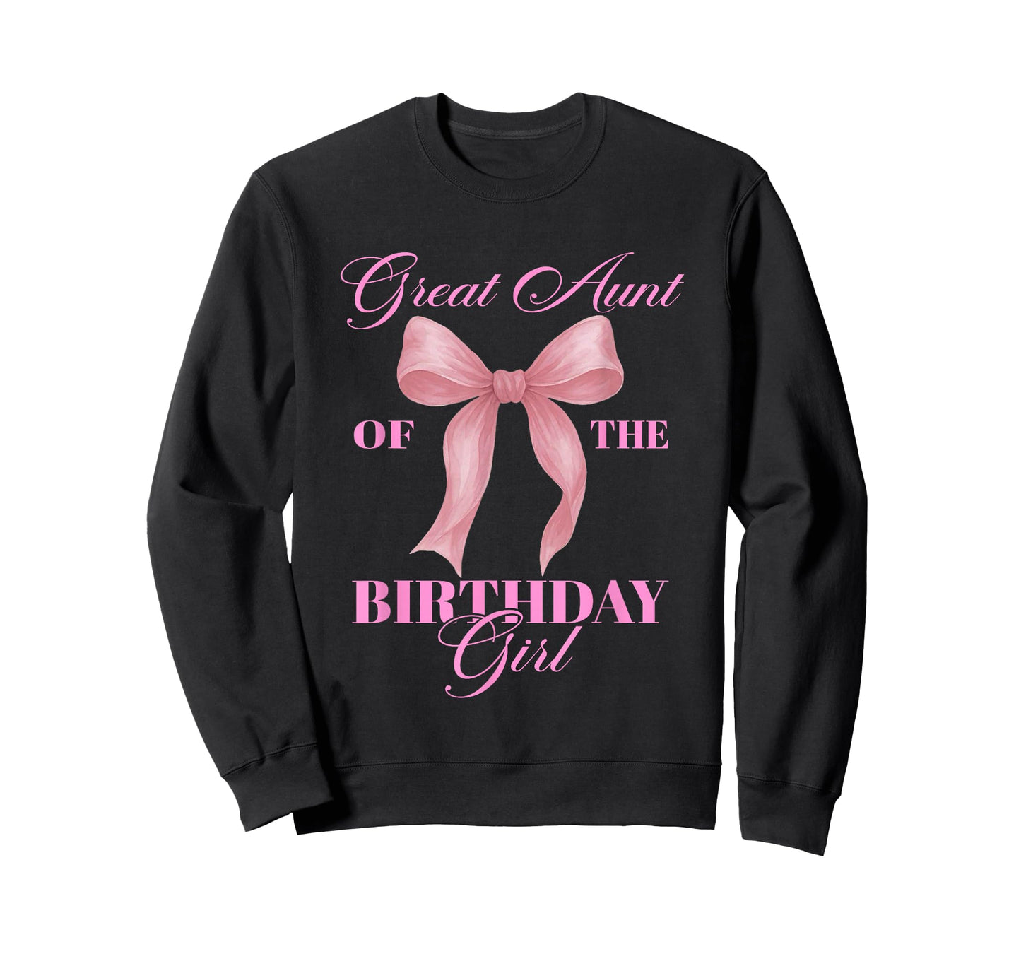 Great Aunt of The Birthday Girl Family Pink Coquette Bow T-Shirt