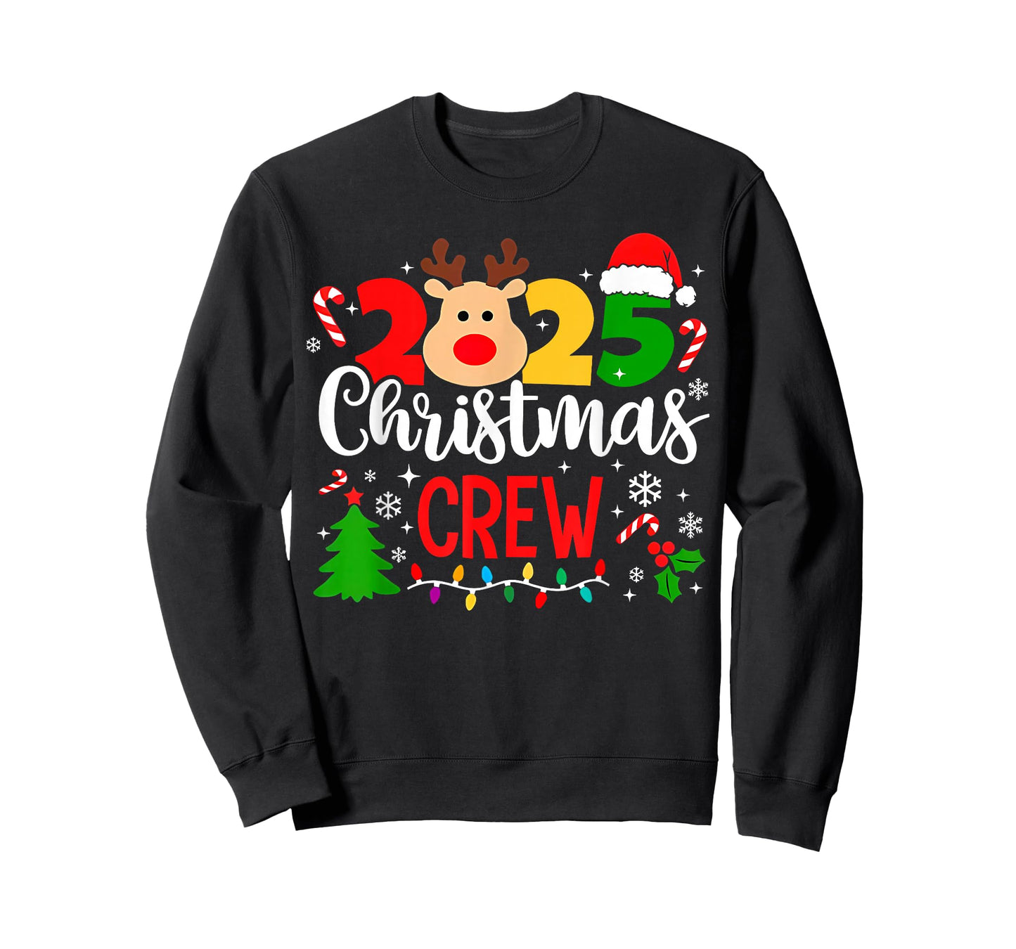 Christmas Crew 2025 Family Christmas Xmas Pajamas Matching T-Shirt