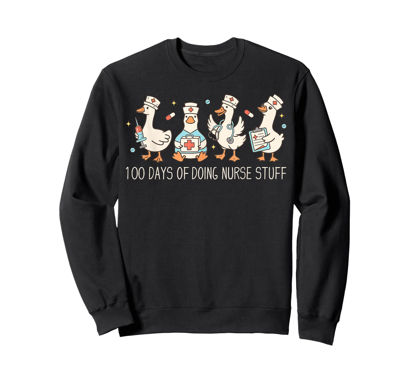 100 Days of Doing Nurse Stuff 100th Day School Nurse Goose T-Shirt