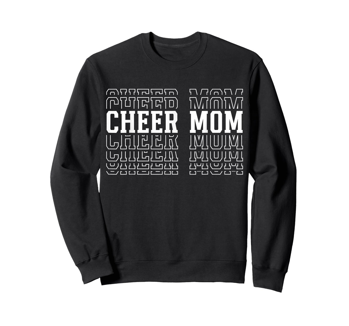 Cheer Mom Funny Layered Text Mother Cheerleader T-Shirt