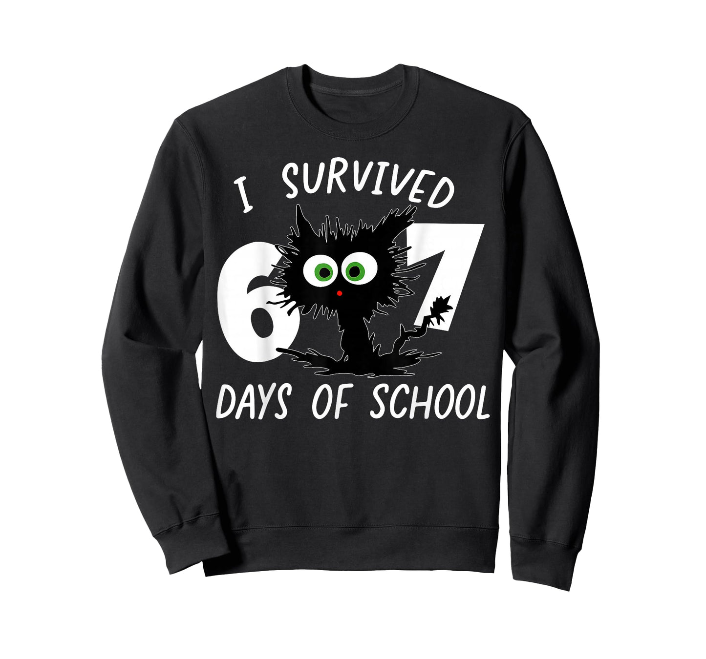 Cat I Survived 67 Days of School Teachers Students Six Seven T-Shirt