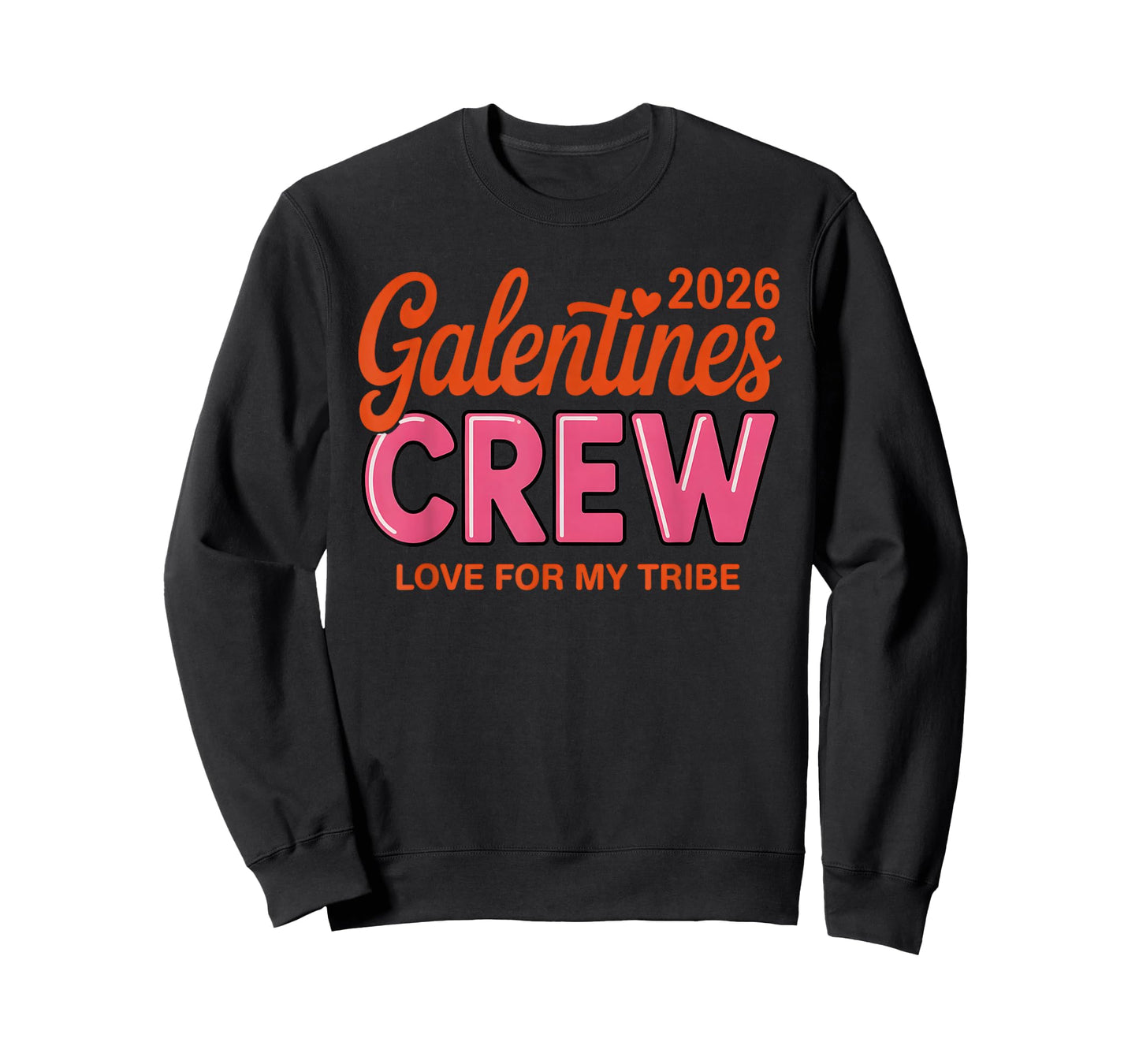Galentines Crew 2026 Retro Groovy Women Girls Trip Matching T-Shirt