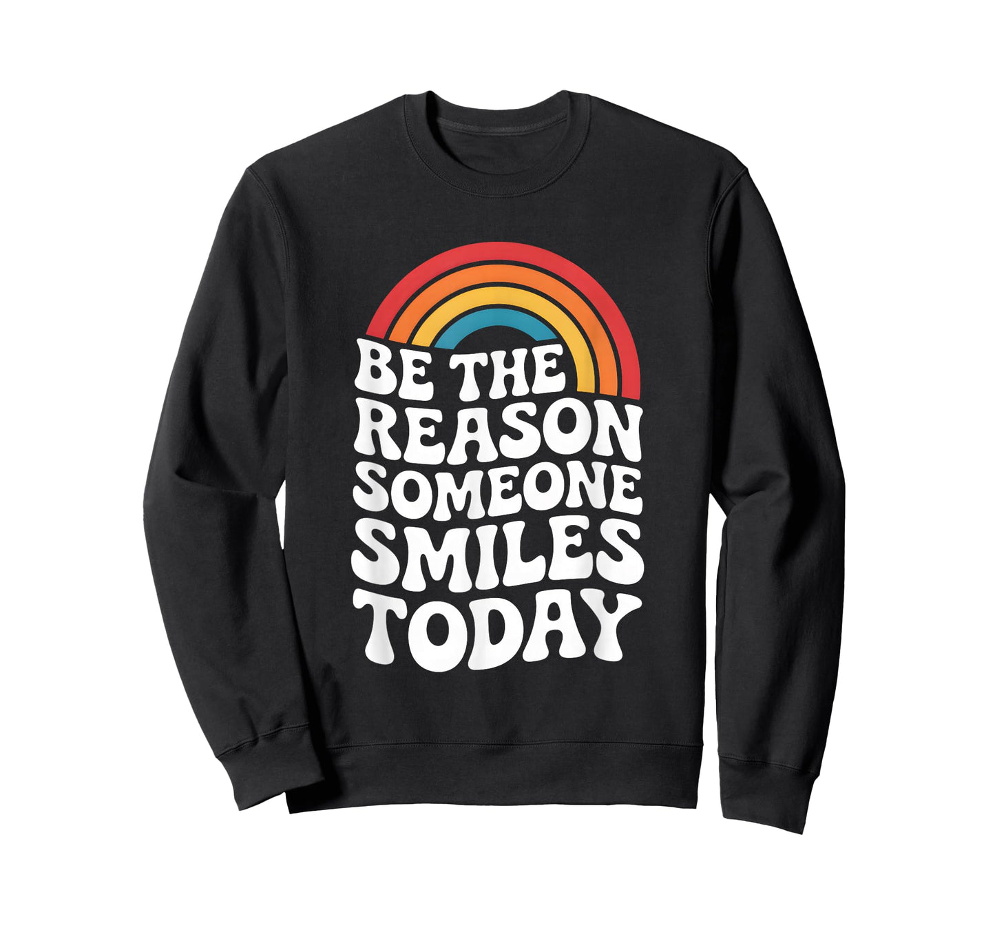 Be The Reason Someone Smiles Kindness Groovy Rainbow Retro T-Shirt