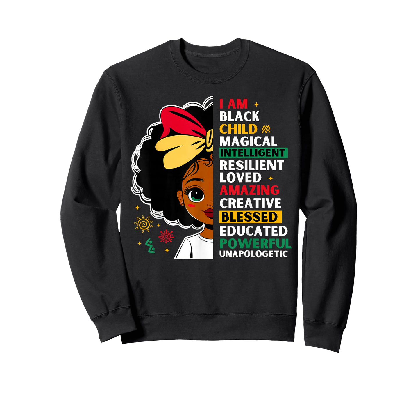 Black History Month African American Girls Kids Melanin T-Shirt
