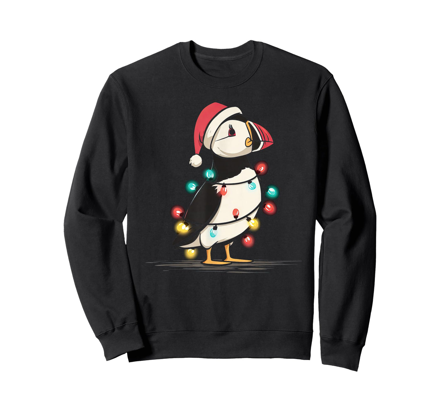Funny Puffin Christmas Graphics Animal Lights Lover T-Shirt
