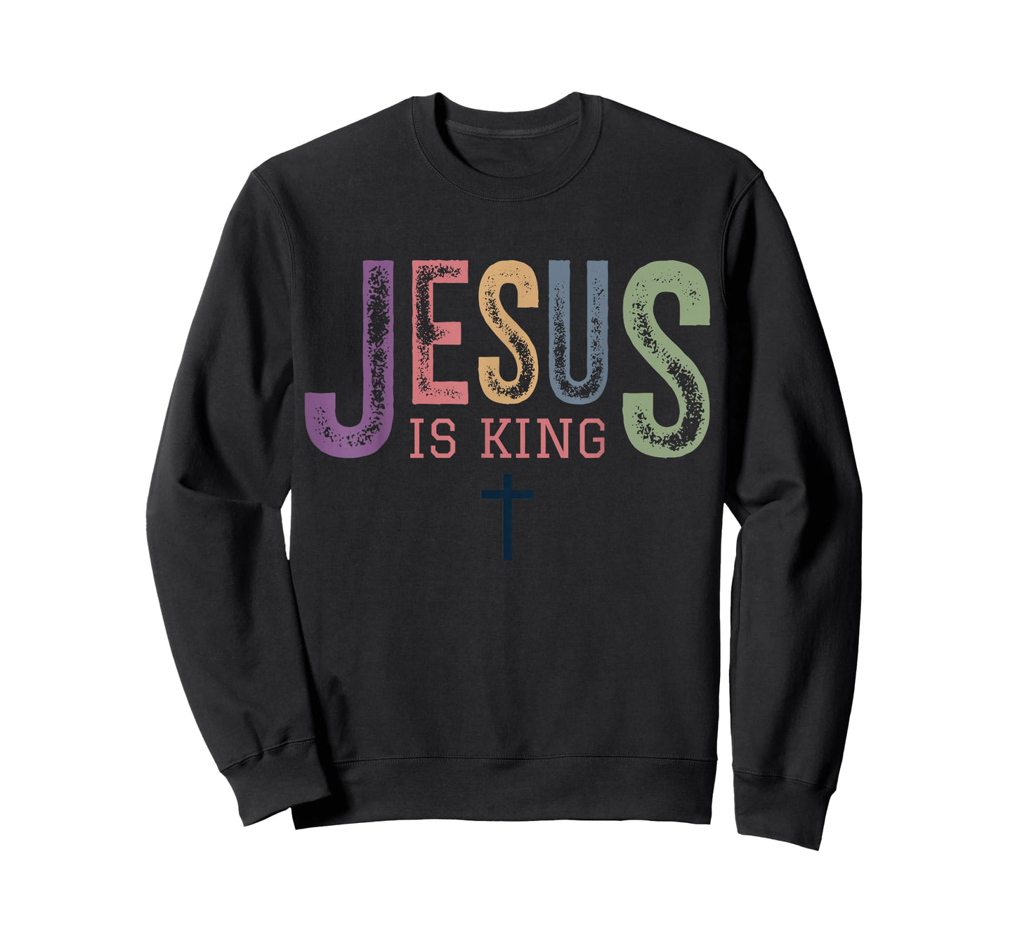 Jesus is King Cross Subtle Christian Minimal Religious Faith T-Shirt