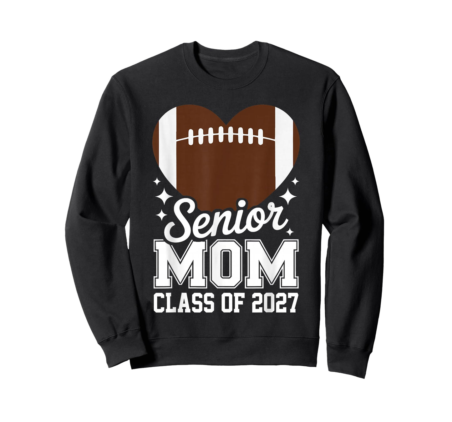 Senior Mom Class of 2027 Football Graduation Heart Graduate T-Shirt