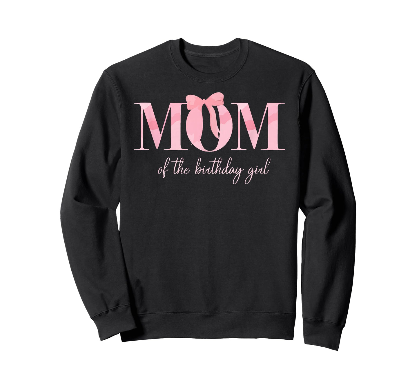 Mom of The Birthday Girl Family Pink Coquette Bow T-Shirt