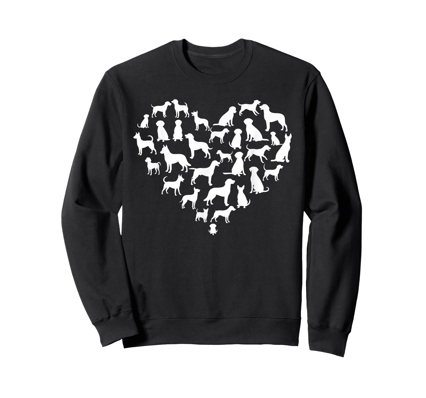 Dog Silhouettes Forming Heart Pet Animal Lovers Design T-Shirt