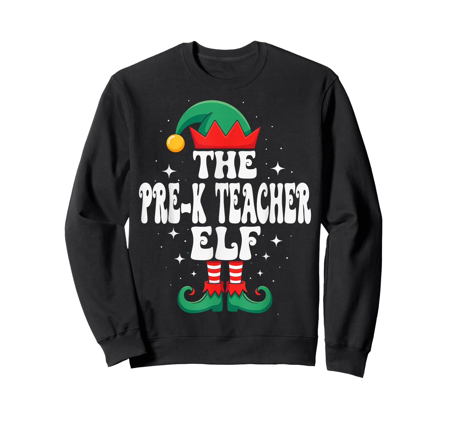 The Pre-k Teacher Elf Funny Christmas Matching Family T-Shirt