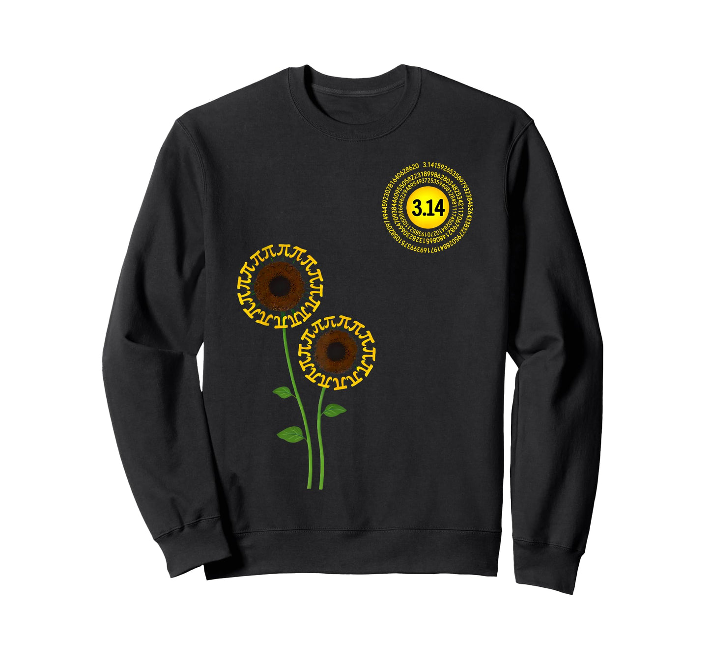 Funny Pi Day Sun Flower 3.14 Pi Number Math Teacher Kids T-Shirt