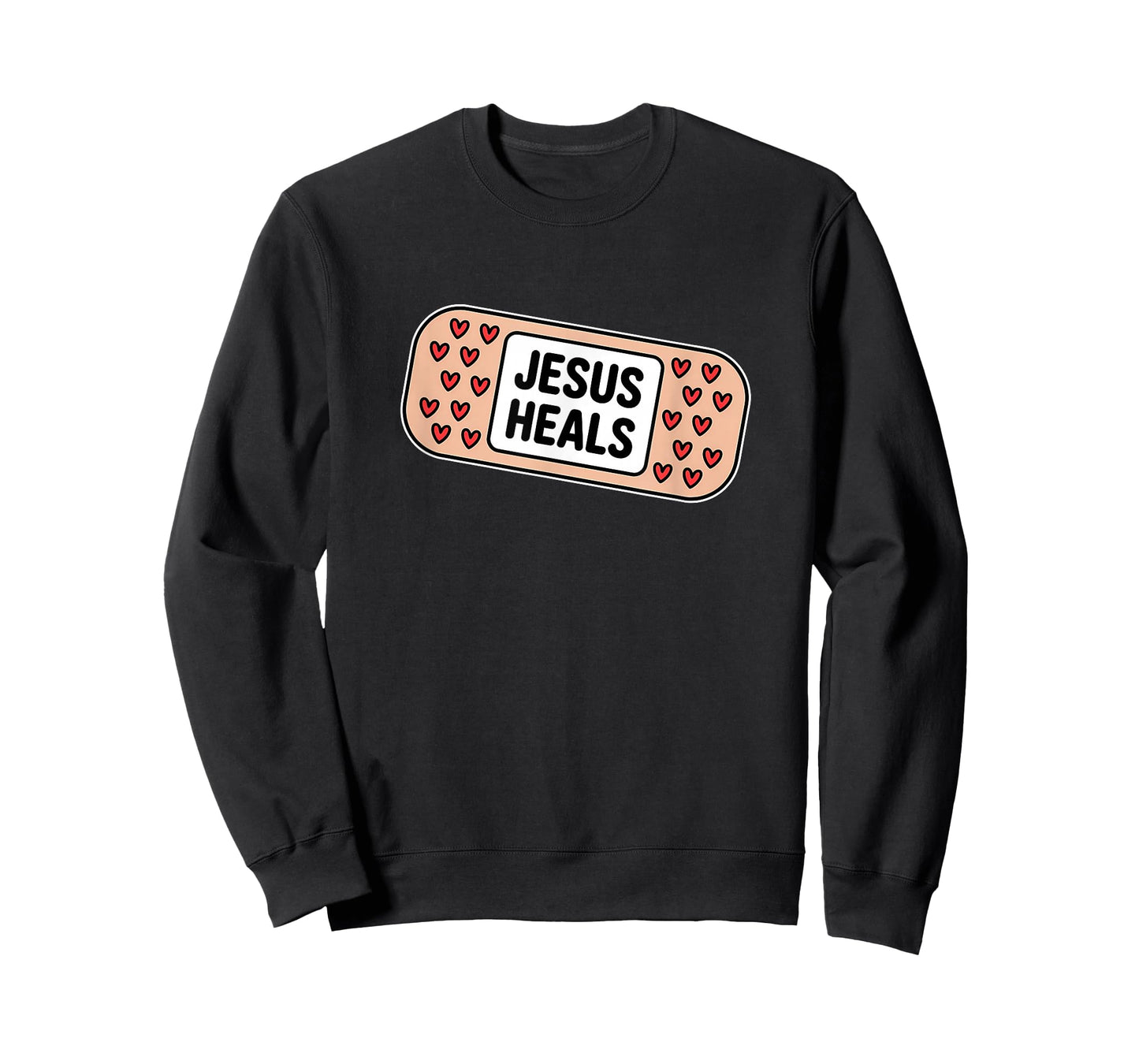 Uplifting Jesus Heals Bandage with Hearts T-Shirt