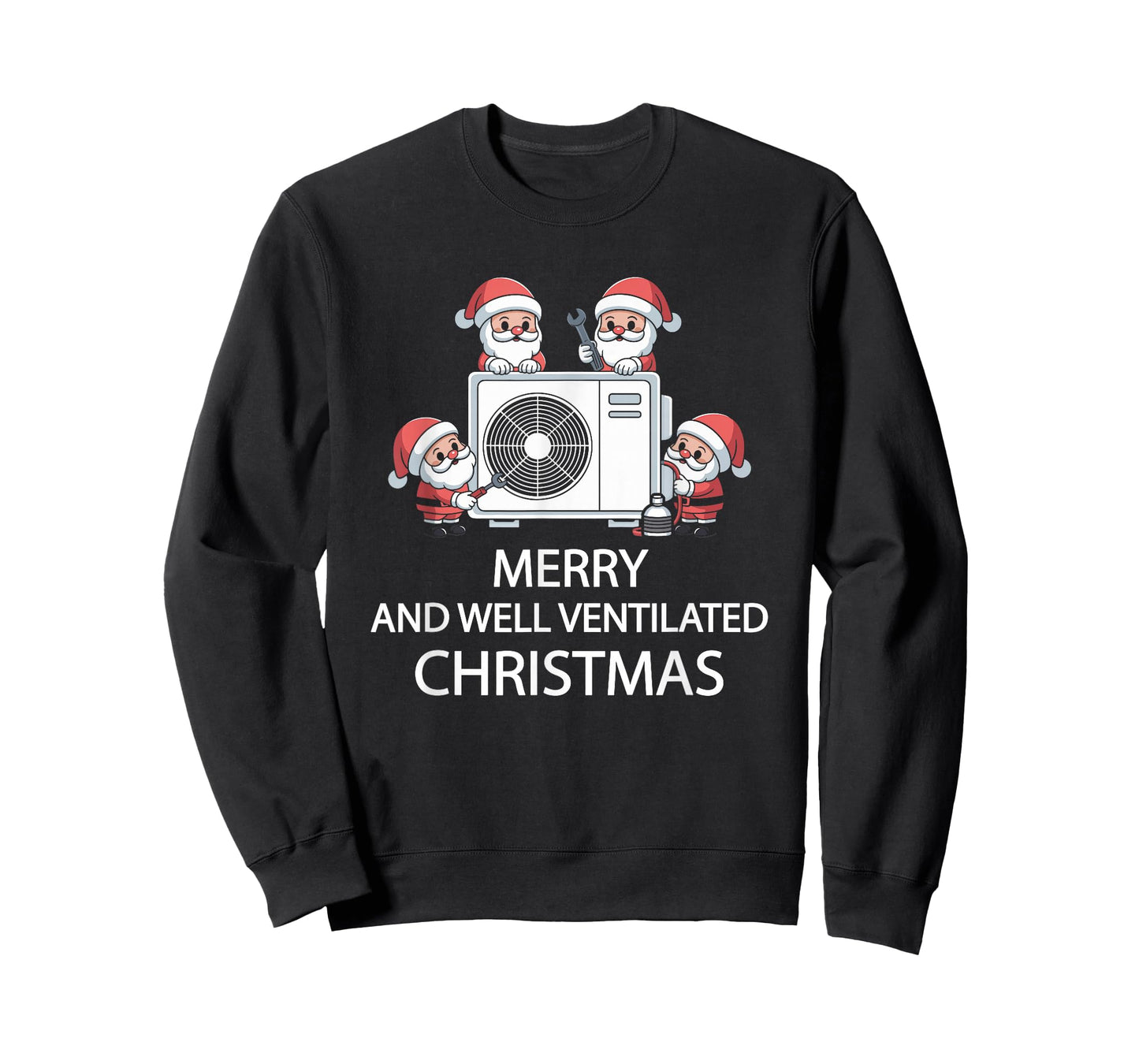 Funny HVAC Technician Santa Claus Costume Pre Christmas Time T-Shirt